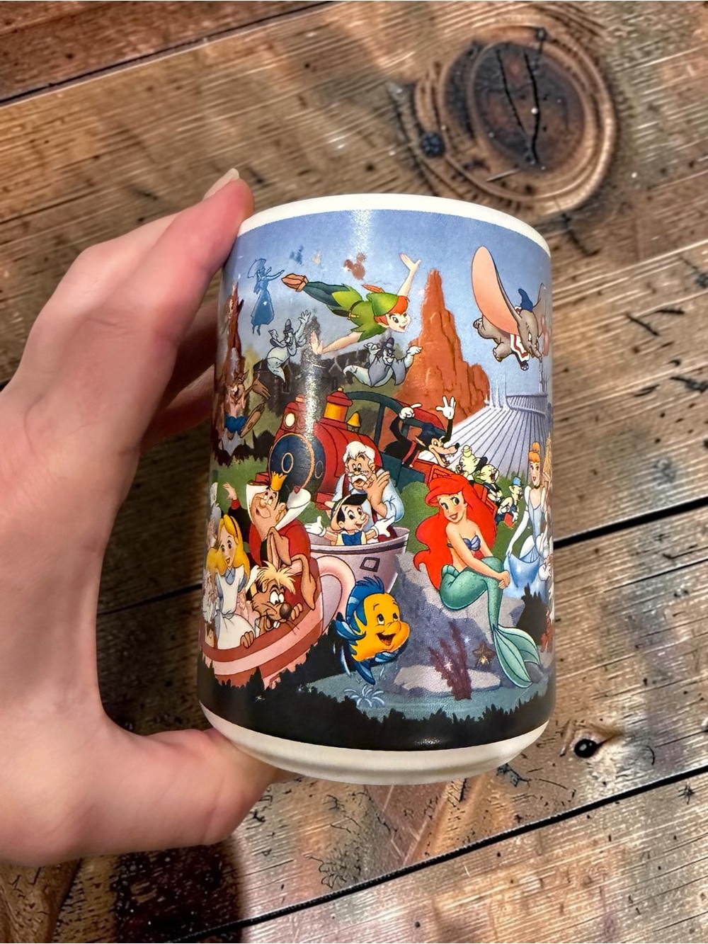 Vintage Disney Characters Mug Snow White Peter Pan Alice Wonderland Dopey retro - Picture 2 of 4